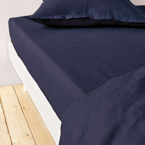 라흐두뜨 린넨 단색 매트리스 커버 F682757, marine blue