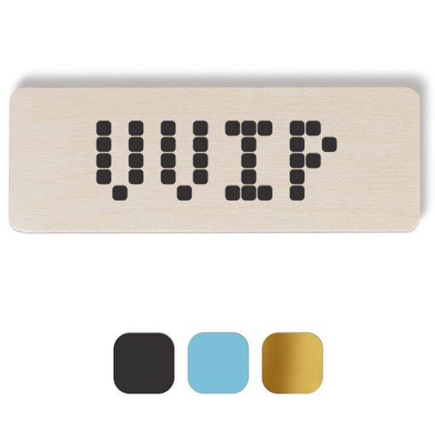 1AM 픽셀도어사인 직사각 + 5mm 픽셀 스티커 3p, 진회색, 하늘색, 금색