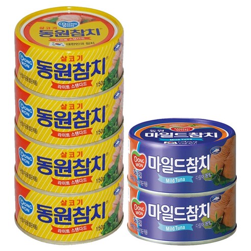 동원에프엔비 라이트 스탠다드참치 150g x 4p + 마일드참치 150g x 2p, 1세트