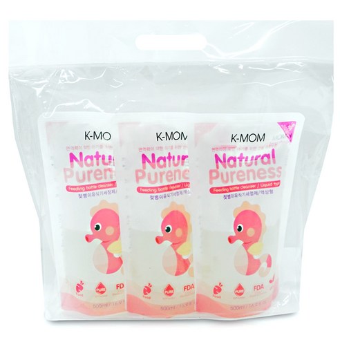 케이맘 젖병이유식기세정제 리필 액상형, 500ml, 3개