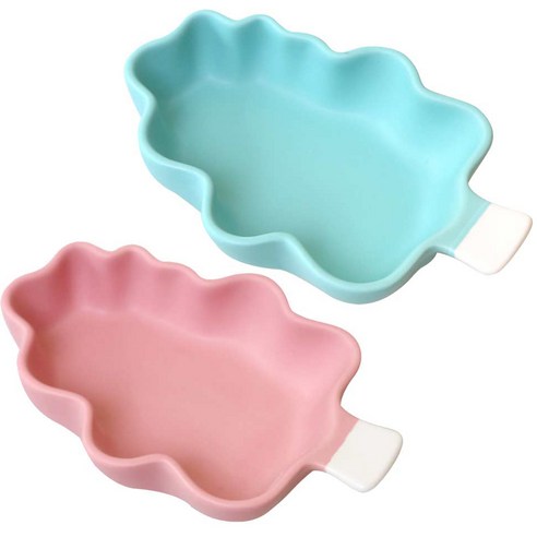푸코 도자기 나무 접시, 블루, 핑크