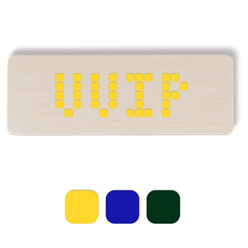 1AM 픽셀도어사인 직사각 + 5mm 픽셀 스티커 3p, 노랑, 파랑, 초록