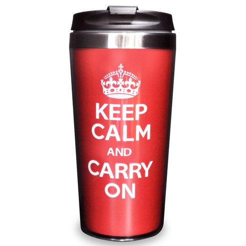 키친파이브 메세지 스텐 텀블러, KEEP CALM 레드, 450ml