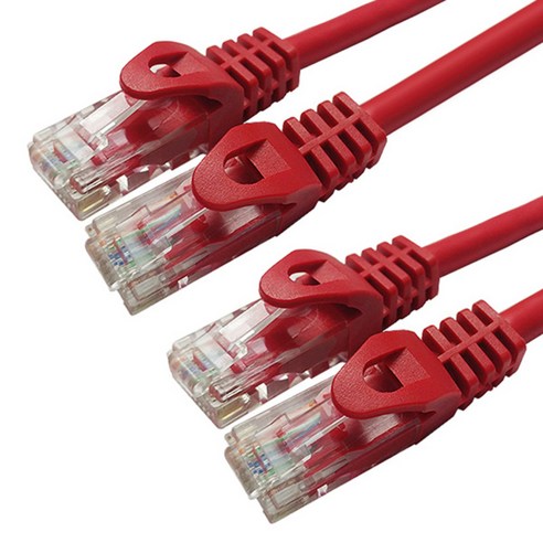대원티엠티 CAT6E 기가비트 랜케이블 5m DW-UTP6, 레드, 2개입
