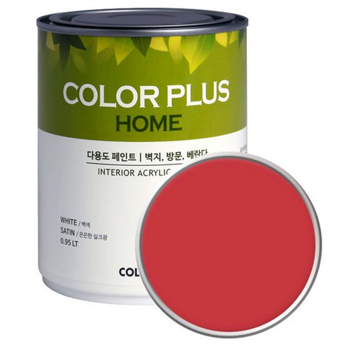 노루페인트 컬러플러스 홈 페인트 1L, 리얼레드 (SP5210)