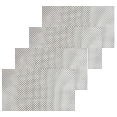 아리코 K 키친 식탁매트 우드 4p, 화이트, 45 x 30 cm