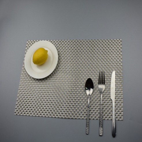 블럭마트 럭셔리 식탁매트 4p, 실버, 30 x 45 cm