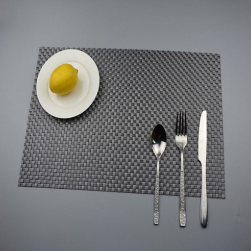 블럭마트 럭셔리 식탁매트 4p, 블랙, 30 x 45 cm