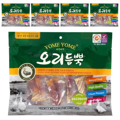 요미요미 강아지간식 오리듬뿍 400g, 오리 + 고구마사사미 혼합맛, 5개입
