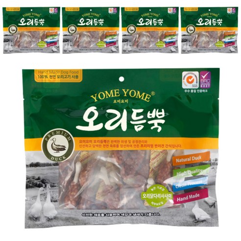 요미요미 강아지간식 오리듬뿍 400g, 오리 닭다리사사미, 5개입