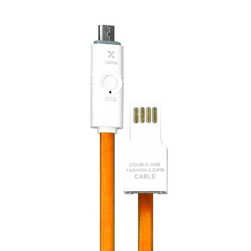 파보니 USB 재생 연결 마이크로 5핀 케이블, 오렌지, 1개