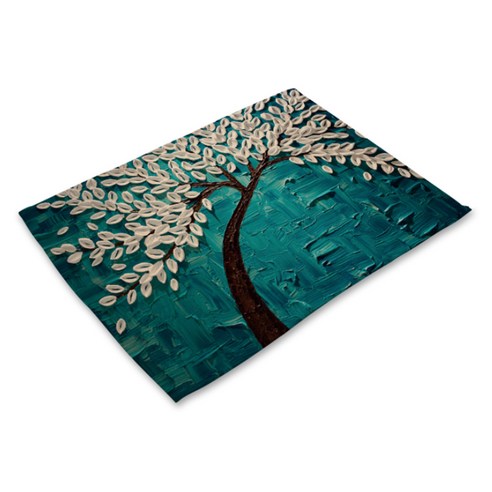 이코디 입체감 플라워 테이블 매트 B, F, 42 x 32 cm