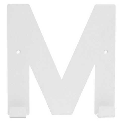 블루파온 포인트 장식 M 알파벳훅 S, 화이트, 1개