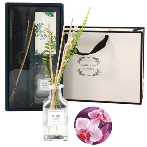 모리앤 보타니컬 스타일 디퓨저 100ml 세트 + 쇼핑백, 오키드 난향, 1세트