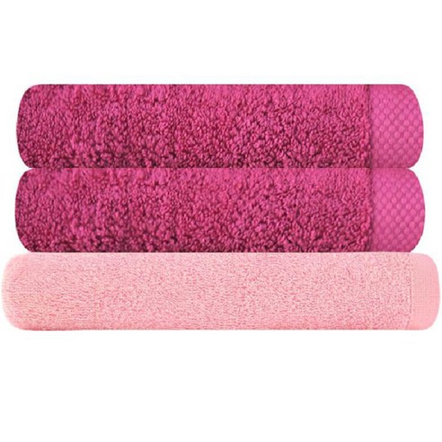 송월타월 40수 170g 피안느타월 2p + 모던바스타월 분홍, 자주, 1세트
