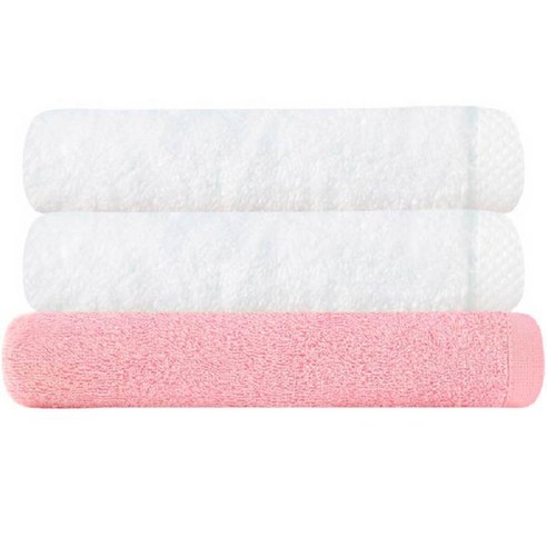 송월타월 40수 170g 피안느타월 2p + 모던바스타월 분홍, 하얀색, 1세트