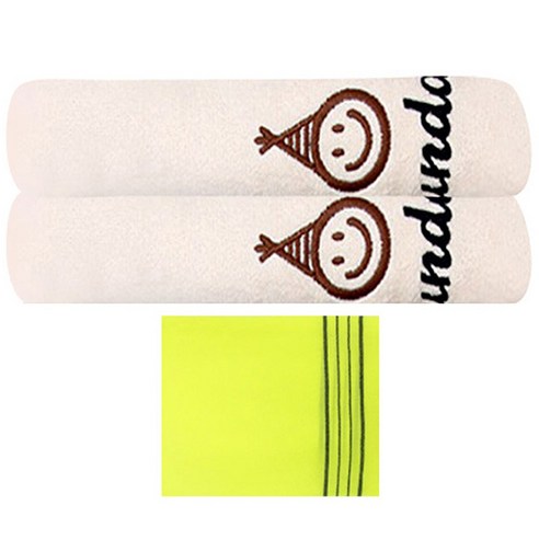 송월타월 고깔 요일타올 2p + 마사지 때밀이40, 타올 (일요일), 때밀이 (노랑), 1세트