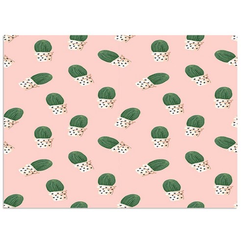 로엠디자인 실리콘 식탁매트, 꼬마선인장, 가로 385mm x 세로 285mm x 두께 1mm