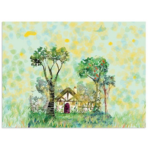 로엠디자인 실리콘 식탁매트, 해피하우스, 가로 385mm x 세로 285mm x 두께 1mm