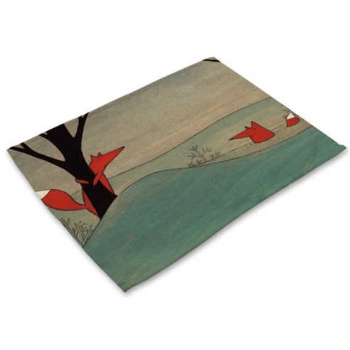 비케이 여우 식탁매트, 1, 가로 42cm x 세로 32cm