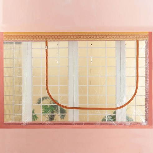 알뜨리 에어캡 창문용 방풍비닐 + 양면테이프, 브라운지퍼