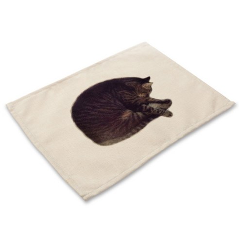 비케이 평화로운 고양이 식탁 매트, 4, 가로 42cm x 세로 32cm
