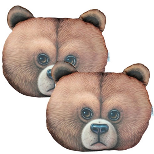3S X-DOLLS 3D 시리즈 차량용 목쿠션 2p, XD120T(곰)