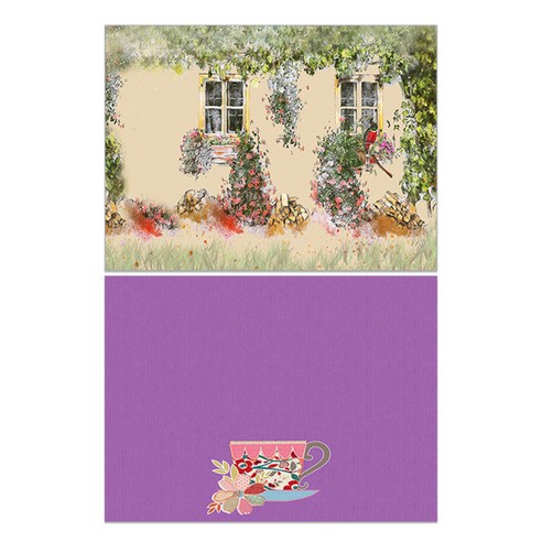 로엠디자인 실리콘 식탁매트 2p 가든, 가든, 차한잔, 385 x 285 mm