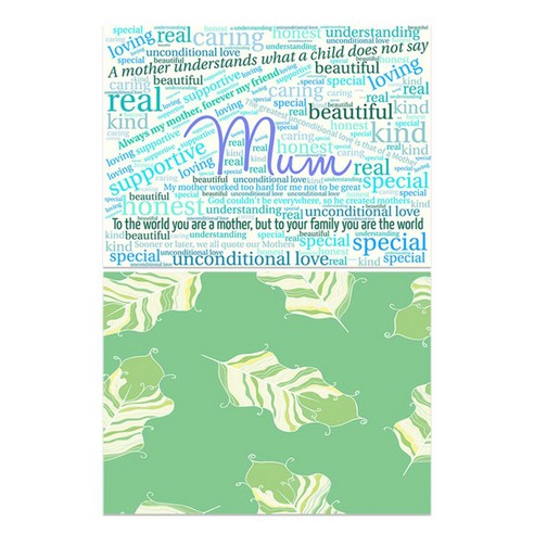 로엠디자인 실리콘 식탁매트 2p mom, mom, 깃털(연두), 385 x 285 mm