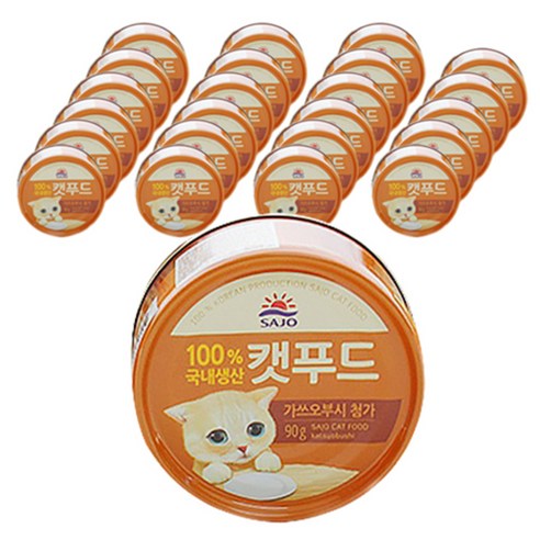 사조 캣푸드 간식캔 생선, 가쓰오부시, 24개입
