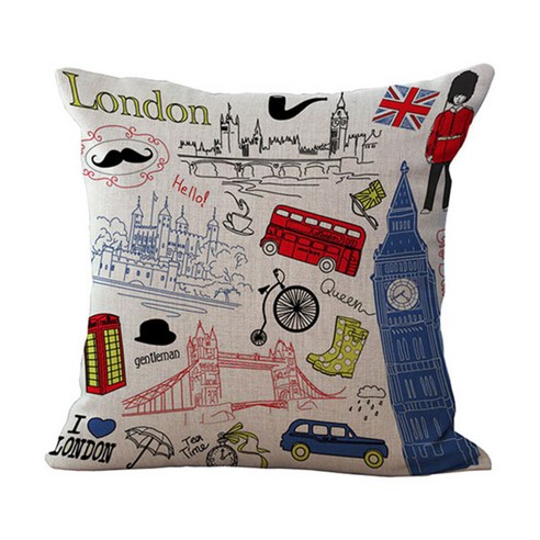 비케이 I LOVE LONDON 쿠션커버, 8