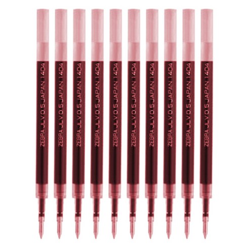 제브라 사라사 드라이 전용 리필심 JLV 0.4mm, 레드, 10개