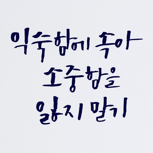 1AM 캘리그라피 인테리어 포인트 스티커 익숙함에 속아, 군청