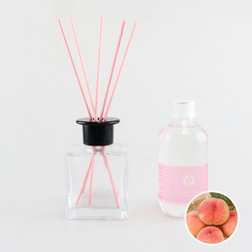 아로마홈 심플디퓨져 200ml 세트 핑크스틱, 스위트피치