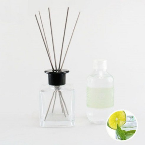 아로마홈 심플디퓨져 200ml 세트 그레이스틱, 라임바질