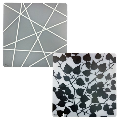 라쉘프 플레이트 테이블 매트 밤부 + 비치리프, 밤부(화이트), 비치리프(블랙), 38 x 38 cm