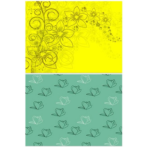 로엠디자인 실리콘 식탁매트 2p세트, 꽃향기(노랑) + 목련3(그린), 385 x 285 mm