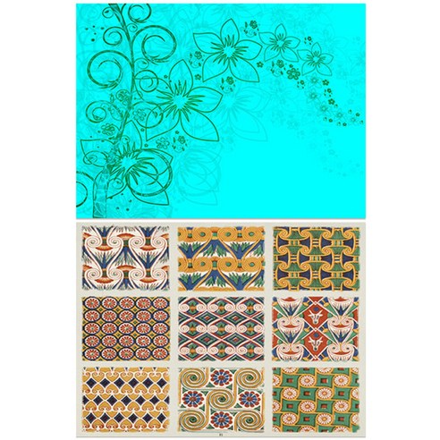 로엠디자인 실리콘 식탁매트 2p세트, 꽃향기(민트), 카펫트(2), 385 x 285 mm