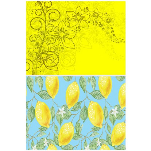 로엠디자인 실리콘 식탁매트 2p세트, 꽃향기(노랑), 레몬, 385 x 285 mm