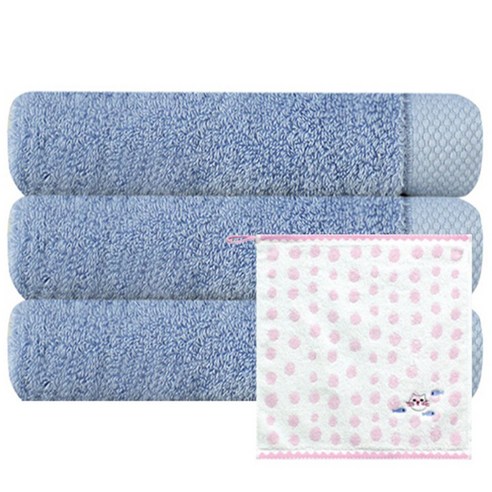 송월타월 호텔 피안느 타월 170g 3p + 고양이 핸드타월 분홍, 파랑, 1세트