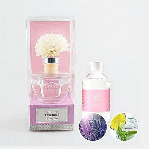 아로마홈 솔라 디퓨져 + 디퓨져 리필 용액 200ml, 본품(라벤더), 리필(라임바질)