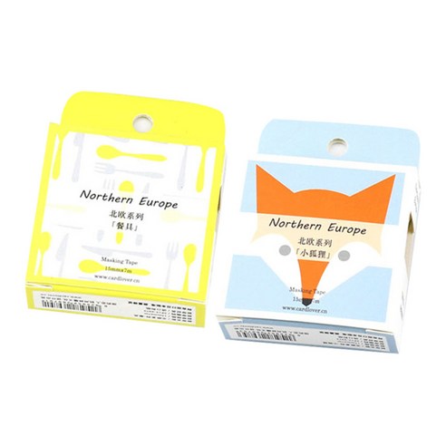 라이프포인트 북유럽 시리즈 마스킹 테이프 2p, 04 키친, 12 여우, 1세트