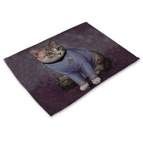 비케이 고양이 시리즈 2 식탁매트, 6, 가로 42cm x 세로 32cm