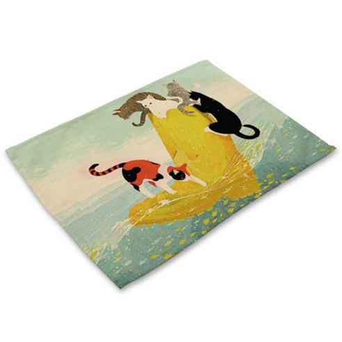비케이 고양이 시리즈 2 식탁매트, 11, 가로 42cm x 세로 32cm