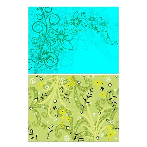 로엠디자인 실리콘 식탁매트 꽃향기 민트 + 풀숲, 혼합 색상, 385 x 285 mm