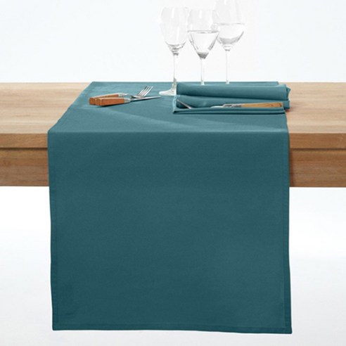 라흐두뜨 무지 얼룩방지 테이블 러너, canand blue, 45 x 150 cm