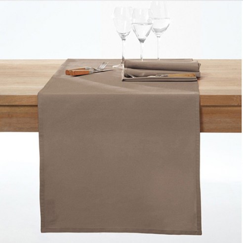 라흐두뜨 무지 얼룩방지 테이블 러너, taupe brown, 45 x 150 cm