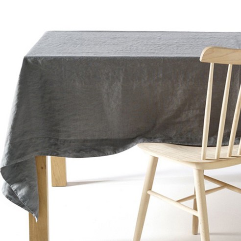 라흐두뜨 린넨 테이블보, Medium gray, 직사각(180 x 400 cm)
