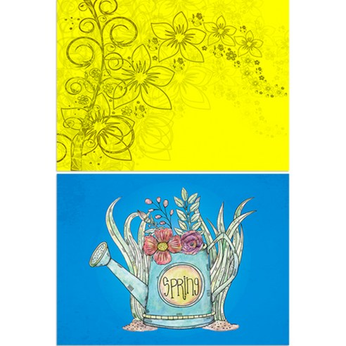 로엠디자인 실리콘 식탁매트 꽃향기 노랑 + 화분, 02, 385 x 285 mm