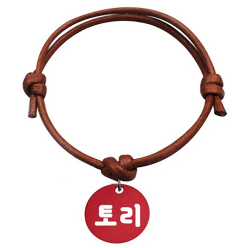 펫츠룩 굿모닝 카라멜 반려동물 목걸이 S 알미늄원형 팬던트 M, 레드(토리), 1개